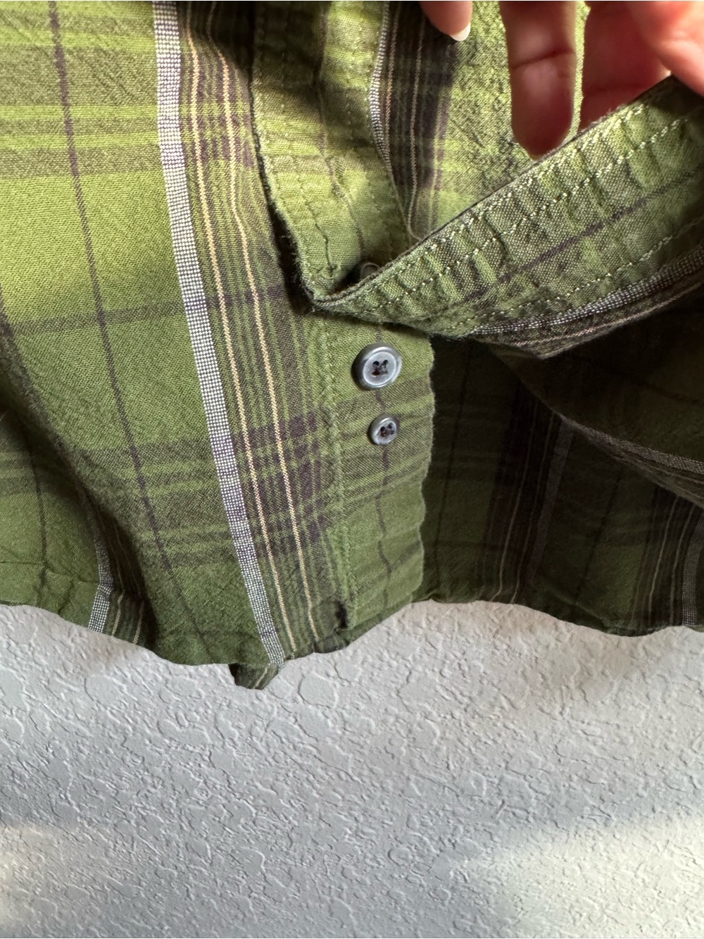 Carhartt Olive Green Plaid Button-Up Shirt - Picture 6 of 7